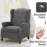 Consofa Wingback Recliner Chair with Massage and Heat, Wingback Recliner Tufted Fabric Push Back Recliner Chair for Living Room, Vintage Wingback Chair with Remote Control, Padded Cushion, Wooden Legs Consofa