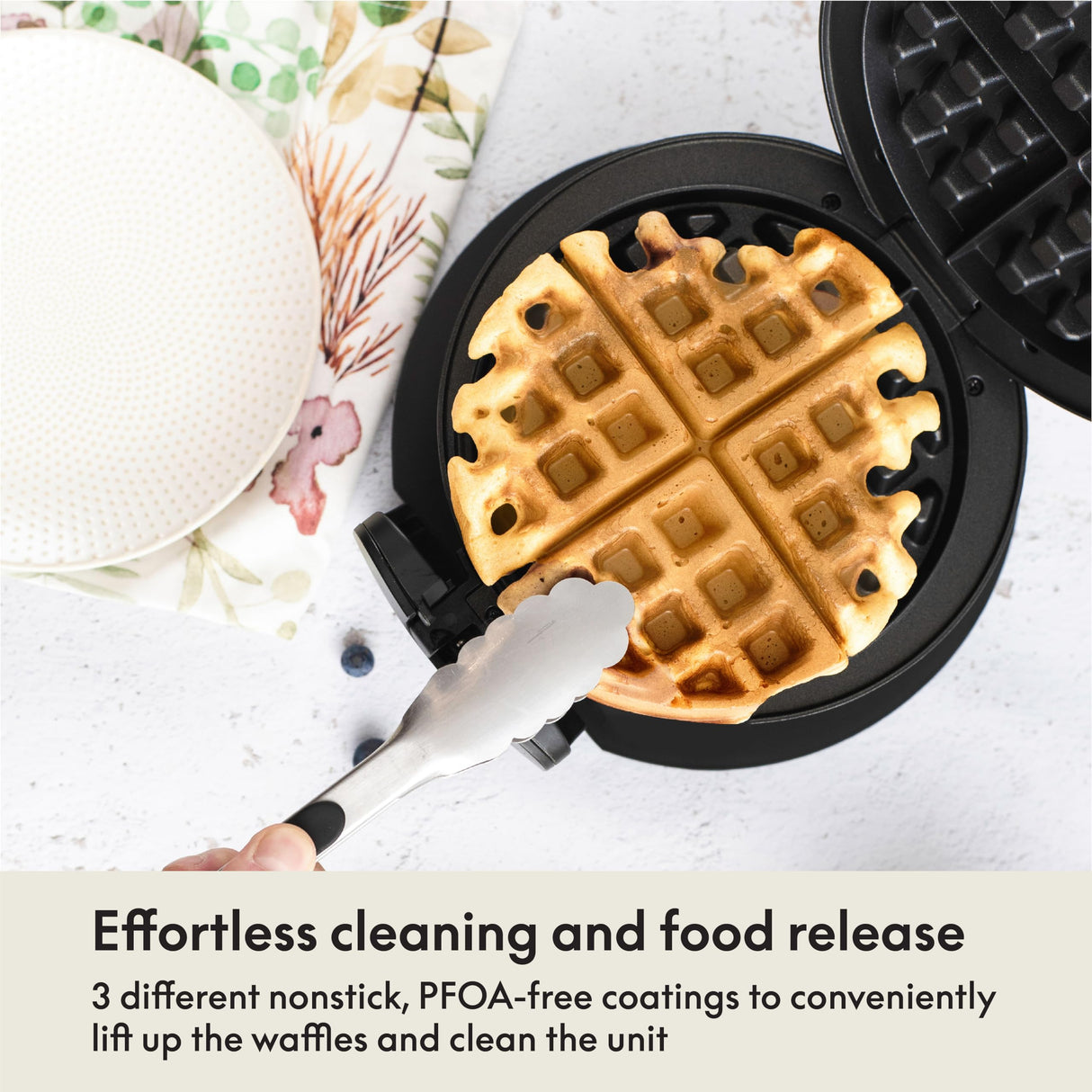 BELLA Classic Rotating Belgian Waffle Maker with Nonstick Plates, Removable Drip Tray, Adjustable Browning Control and Cool Touch Handles, Black BELLA