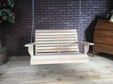 Generic 3FT Cypress Roll Porch Swing Made in USA with Hanging Hardware Apartment Size Swing, Unfinished Natural Wood Tone Generic