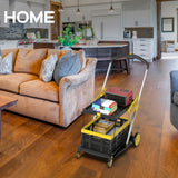 TOLRET Utility Cart, 200 lbs Capacity Folding Shopping Cart, Multi-Functional Collapsible Cart, Platform Hand Truck with Foot Brake, Grocery Cart on Wheels Foldable with Storage Crate, Yellow TOLRET