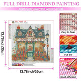 EIBEILI Diamond Painting Kits for Adults, Book Store 5D Diamond Art Kits for Beginner, DIY Full Round Drill Diamond Dot Gem Art Kits for Home Wall Decor 13.8x13.8 Inch EIBEILI