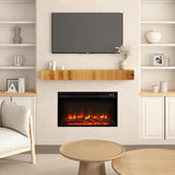 blingworld Fireplace Mantle, 60" Fluted Floating Mantel Shelf for Over Fireplace or Under TV, Rustic Handcrafted Wood Floating Shelves for Living Room Bedroom Kitchen Wall Decor, Natural blingworld