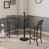 MAHANCRIS Bar Stools, Set of 2 Bar Chairs with Backrest and Footrest, 26" Tall Counter Bar Stools, Kitchen Breakfast Bar Chairs, Easy Assembly, for Dining Room, Rustic Brown BAHR0901N1 MAHANCRIS