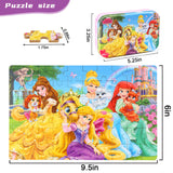 MZZOTOY Princess Puzzles for Kids Ages 4-8, 60 Pieces Puzzles for Kids Ages 3-5 Princess Puzzle for Girls and Boys Toys Jigsaw Puzzles in a Metal Box Educational Puzzles (Princess) MZZOTOY