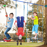Ninja Obstacle Course for Kids Backyard - 10 Durable Obstacles and 60' Slackline - Outdoor Warrior Obstacle Playset Equipment with Gymnastic Ring, Rope Ladder, Ninja Wheel, Climbing Rope Swing Dripex