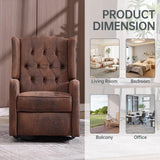 Swivel Rocking Recliner Nursery Chair, Modern Glider Chair with Foot Rest Upholstered Nursery Glider Rocker Comfy Accent Chair Tufted Wingback Lounge Arm Chair for Living Room, Bedroom, Coffee SmartDer