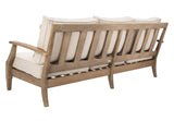 SAFAVIEH Couture Patio Martinique Natural and White Wood Outdoor Sofa, Natural/White SAFAVIEH