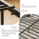 LIKIMIO Vintage Brown Queen Bed Frame with 4 Storage Drawers and Charging Headboard LIKIMIO