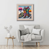 Fantasy Fairytale Town 5D Diamond Art Kits for Adults Beginners,DIY Full Round Drill Diamond Painting Kits, Paint by Diamonds Dots Gem Art Easy,Home Wall Decor 14X14 Inch Acelii