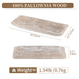 Hanobe Decorative Wood Dough Bowl: Large Long Wooden Centerpiece Table Decorations Natural Candle Holder Tray Decor Rustic Unfinished Centerpieces for Dining Room Kitchen Fruit Bowls, White Hanobe