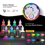 VIVOHOME Airbrush Kit with Dual Fan Air Compressor and 3 Dual Action Airbrush Gun, Gravity and Siphon Feed, Quiet Air Brush Set with 8 Primary Opaque Colors, Cleaning Brush, Yellow VIVOHOME