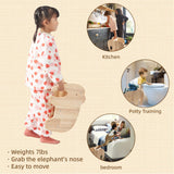DyPinYise Wooden Step Stool for Kids, Toddler Step Stool of Elephant Shape Two Step Children's Stool for Bathroom Sink, Kitchen, Bedroom, Potty Training DyPinYise