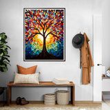 SKRYUIE Paint by Numbers Kits for Adults Tree, Acrylic Botany Oil Paint by Numbers for Adults Beginner Canvas with Brushes Paintwork Art Crafts for Home Decor 16x20 inch n8 SKRYUIE