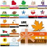 Fall Wooden Decor Table Centerpiece Maple Leaf Seasonal Highland Cow Autumn Decoration Tiered Tray Decor Gift for Table Mantel Shelves Office(Book Block) Menkxi