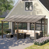 Brightpeak 10’ x 14’ Gazebo, Outdoor Large Wall Mounted Gazebo Pergola with Sloped Roof, Patio Heavy Duty Lean to Awnings for Backyard, Deck, Porch Brightpeak