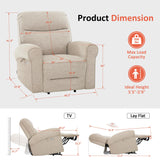 MCombo Dual Motor Power Lift Recliner Chair with Massage and Heat for Elderly, USB Ports, Lay Flat, Fabric 7666 (Beige) MCombo