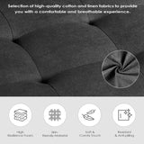 TYBOATLE Sofa Couch, Living Room Furniture Sectional Sofa Sets of 3 Pcs, Tufted Mid-Century Loveseat w/USB, Cupholders & Comfy Single Sofa for Small Space, Apartment, Office (Dark Grey) TYBOATLE