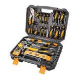 TOLSEN 89-Piece Tool Set Household Tool Kit, Hammer Screwdrivers Set, Tool Kit with Drill Bits, Socket Wrench Set, Hex Key Set, Tape Measure, with Plastic Toolbox Storage Case Tolsen