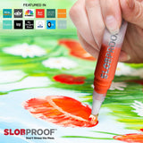 Slobproof Touch-Up Paint Pen - Refillable Paint Brush Pens - Touch-Up Paint Pens for Walls, Window, Wood - Fillable Paint Pens w/ Any Paint Types (Fill with Own Paint for a Precise Match), 5-in-1 Pack Slobproof