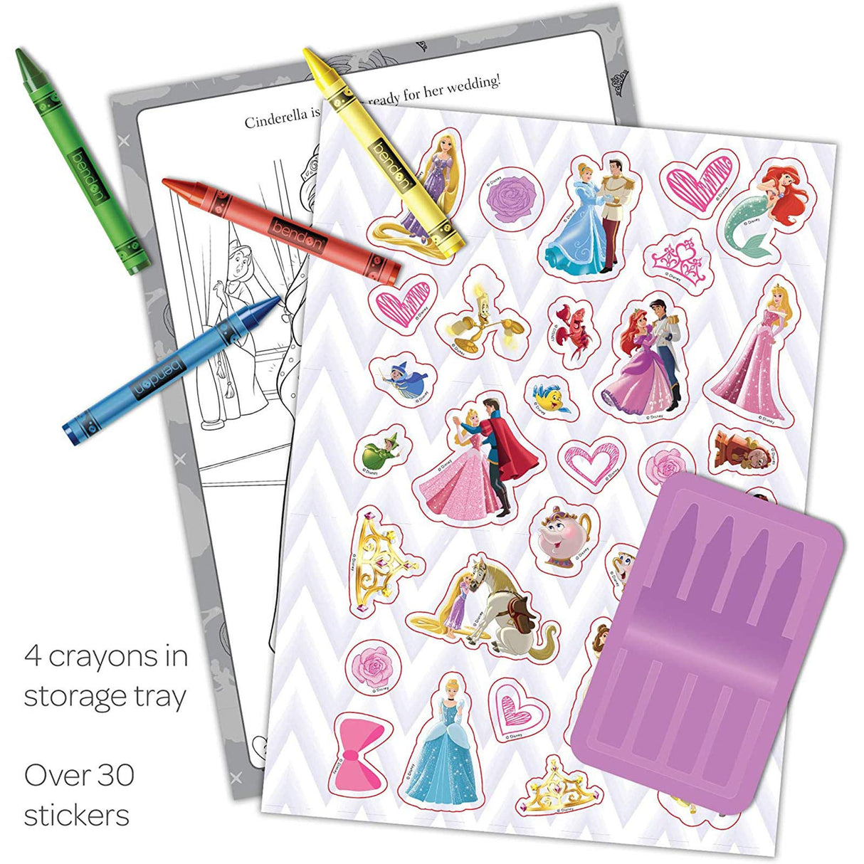 Disney Princess 48-Page Coloring & Activity Book with 4 Crayons, 44048 Bendon Disney Princess