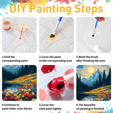 2 Pack Landscape Paint by Numbers for Adults, Landscape Paint by Numbers Kit for Adults, DIY Acrylic Adult Painting by Numbers Kits on Canvas for Gift Home Wall Art Decor 12x16 Inch (Rolled Package) Mandun