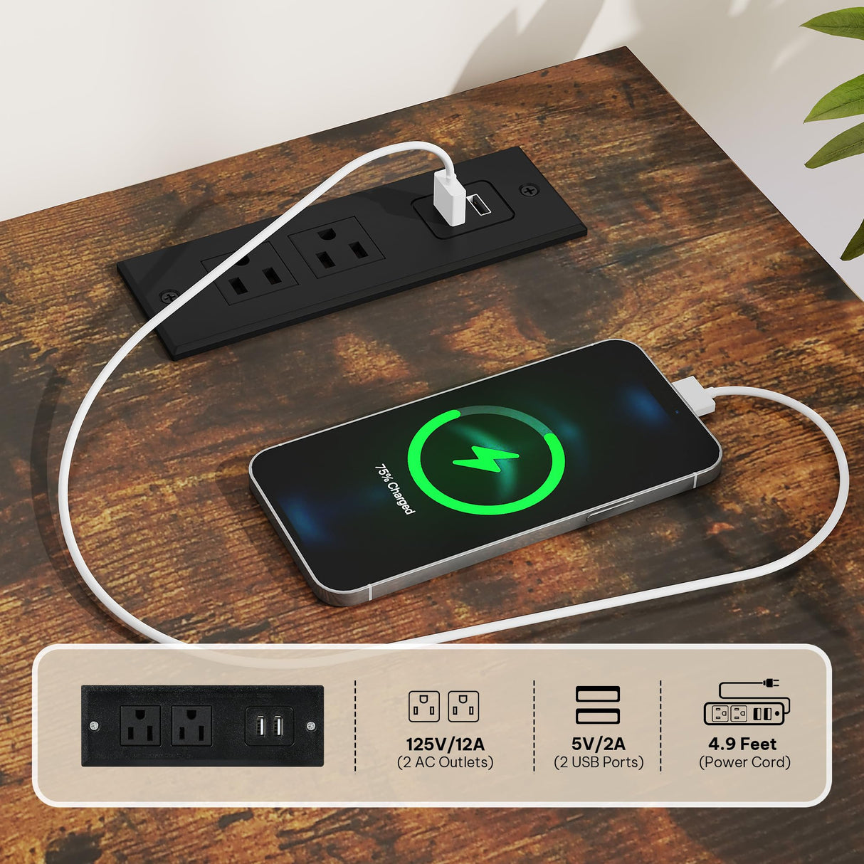 YITAHOME TV Stands for 65 inch TV Entertainment Center with 2 Industrial 4-Tier Bookshelves, LED TV Stands for Living Room, Modern Farmhouse TV Console Cabinet with Power Outlets, Rustic Brown YITAHOME