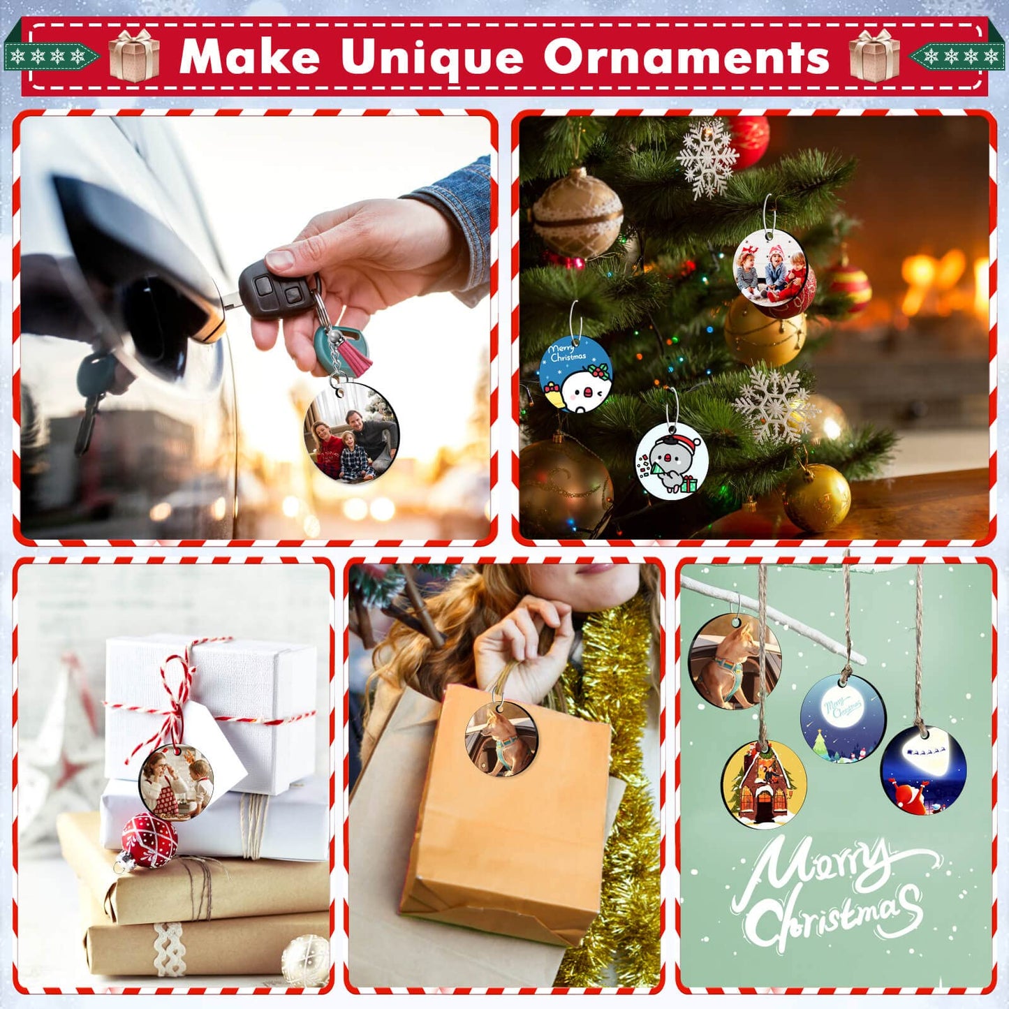 Cridoz 3.15 inches Sublimation Ornament Blanks, 20 Pieces Round Sublimation Blank Ornaments Bulk for Christmas Day and Halloween Day Ornaments Decor(3.15 inches)