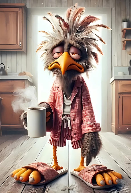 5D Diamond Art Kits for Adults Beginners,Tired Bird DIY Full Round Drill Diamond Painting Kits,Animal Coffee Paint by Diamonds Dots Gem Art Easy,Home Wall Decor11.8x15.7 Inch Acelii