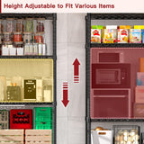 PrimeZone 74''H Wire Shelving 1250lbs 5 Tier Storage Shelves with Wheels NSF Certified Heavy Duty Steel Metal Shelf Adjustable Rolling Rack Kitchen Garage Closet Pantry Laundry 74''HX36''WX14''D PrimeZone