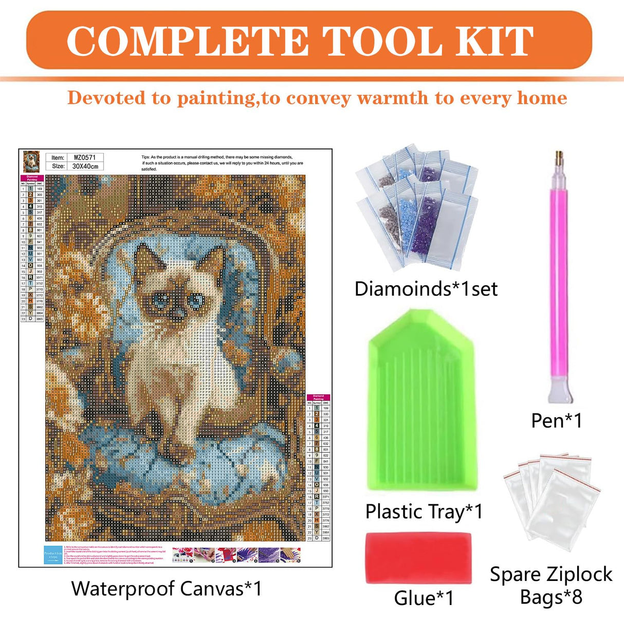 igoodom Diamond Art Kits for Adults, Cat Diamond Art Kits, Full Drill Round Cat Diamond Painting Kits, DIY Gem Art and Crafts for Home Wall Decor Gift 12x16inch igoodom