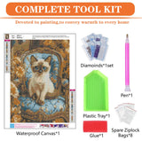 igoodom Diamond Art Kits for Adults, Cat Diamond Art Kits, Full Drill Round Cat Diamond Painting Kits, DIY Gem Art and Crafts for Home Wall Decor Gift 12x16inch igoodom