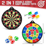OleFun Dart Board Toys for Boys Age 8-12, 2 in 1 Magnetic & Felt Dartboard, Indoor and Outdoor Game for Kids, Ideal Birthday, for Age 8, 9, 10, 11, 12 Years Old OleFun