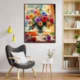 Flower Paint by Numbers Kit for Adults-Paint by Number for Adults Floral, Rose Paints by Numbers Kit on Canvas for Gift Home Wall Decor (Flowers, 16x20 inch) HITO