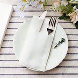 FOCUSLINE 50 Count Disposable Cloth like Napkins, Built-in Flatware Pocket, White Prefolded Paper Napkins, Linen Feel Dinner Napkins for Wedding, Parties, or Events FOCUSLINE