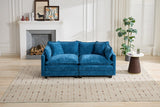 SoarFlash 71.6" Chenille Sectional Sofa, Comfy Modular Loveseat Sofa, Modern 2-Seat Couch Deep Seat Sofa Set for Living Room,Blue SoarFlash