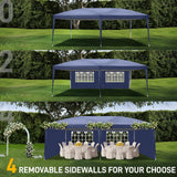 Outvita 10x20ft Ez Pop Up Canopy, Portable Instant Canopy Tent with 4 SideWalls for Outdoor Events, Party, Wedding, Birthday,Graduation Outvita