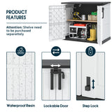 LHBGO Horizontal Storage Shed, Outdoor Resin Storage Shed 36 Cu. Ft. Garden Extra Large Capacity Weather Resistant Storage Box, Lockabl Waterproof Shed for Garbage Cans, Garden Tools, Light Gray LHBGO