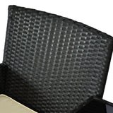 Outsunny Outdoor Patio Loveseat Conversation Furniture Set, Cushions & Built-in Coffee Table, Small 2-in-1 2 Person Seating for Front Porch, Balcony, Black Outsunny