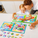 Magnetic Puzzles for Kids Ages 3-5, Two-Book Set, Dinosaur Animal Jigsaw Puzzle Magnet Books Travel Games Montessori Preschool Learning Activities Toddler Toys for 3 4 5 6 Year Old Boys Girls Hieoby