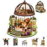 DIY Miniature House Kit,Green Garden Mini House Building Kit with LED & Furniture,Tiny House Dollhouse Kit for Adults Teen Hobby,Wooden Craft Mini Model Kit,Plants Lover Home Decor Birthday Gifts FLYNOVA
