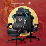 GTPLAYER Gaming Chair with Bluetooth Speakers and Footrest, Dragon Series Video Game Chair ，Heavy Duty Ergonomic Chair，Esports Gaming Chair，Computer Office Desk Chair by GTRACING(Black) GTPLAYER