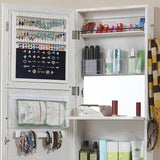 GISSAR Jewelry Mirror Armoire Wall Mount Over The Door Cabinet Storage Organizer Lockable Full Length Door Mirror(White) GISSAR