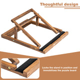 Tektalk Foldable Jigsaw Puzzle Board with 3 angle adjustable Bracket / Stand, Lightweight Portable Puzzle Mat Plateau with Wooden Easel, Foldaway Felt Puzzle Table, for Up to 1000 Pieces - Black Tektalk