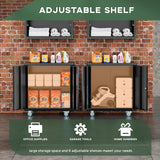 Greenvelly Metal Cabinet with Wheels,Black 36" Rolling Storage Cabinet with Locking Doors and Adjustable Shelves,Small Metal Garage Storage Cabinet with Wheels for Home,Kitchen,Office,Warehouse Greenvelly