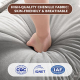 Ihanherry 111.4" U Shaped Modern Cloud Sofa Modular Sectional Couch with 2 Ottoman, 5-Seat Chenille Deep Seat Sofa with Pillow for Living Room, Bedroom and Apartment, Grey Ihanherry