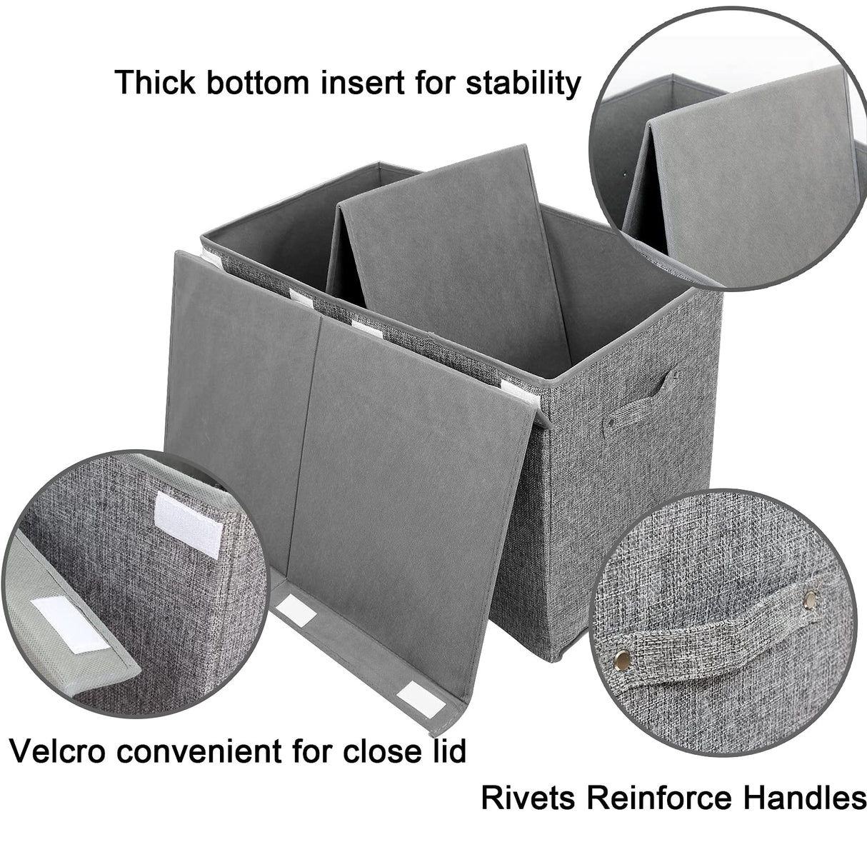 popoly Large Toy Box Chest with Lid, Collapsible Sturdy Toy Storage Organizer Boxes Bins Baskets for Kids, Boys, Girls, Nursery, Playroom, 25"x13" x16" (Linen Gray) popoly