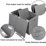 popoly Large Toy Box Chest with Lid, Collapsible Sturdy Toy Storage Organizer Boxes Bins Baskets for Kids, Boys, Girls, Nursery, Playroom, 25"x13" x16" (Linen Gray) popoly