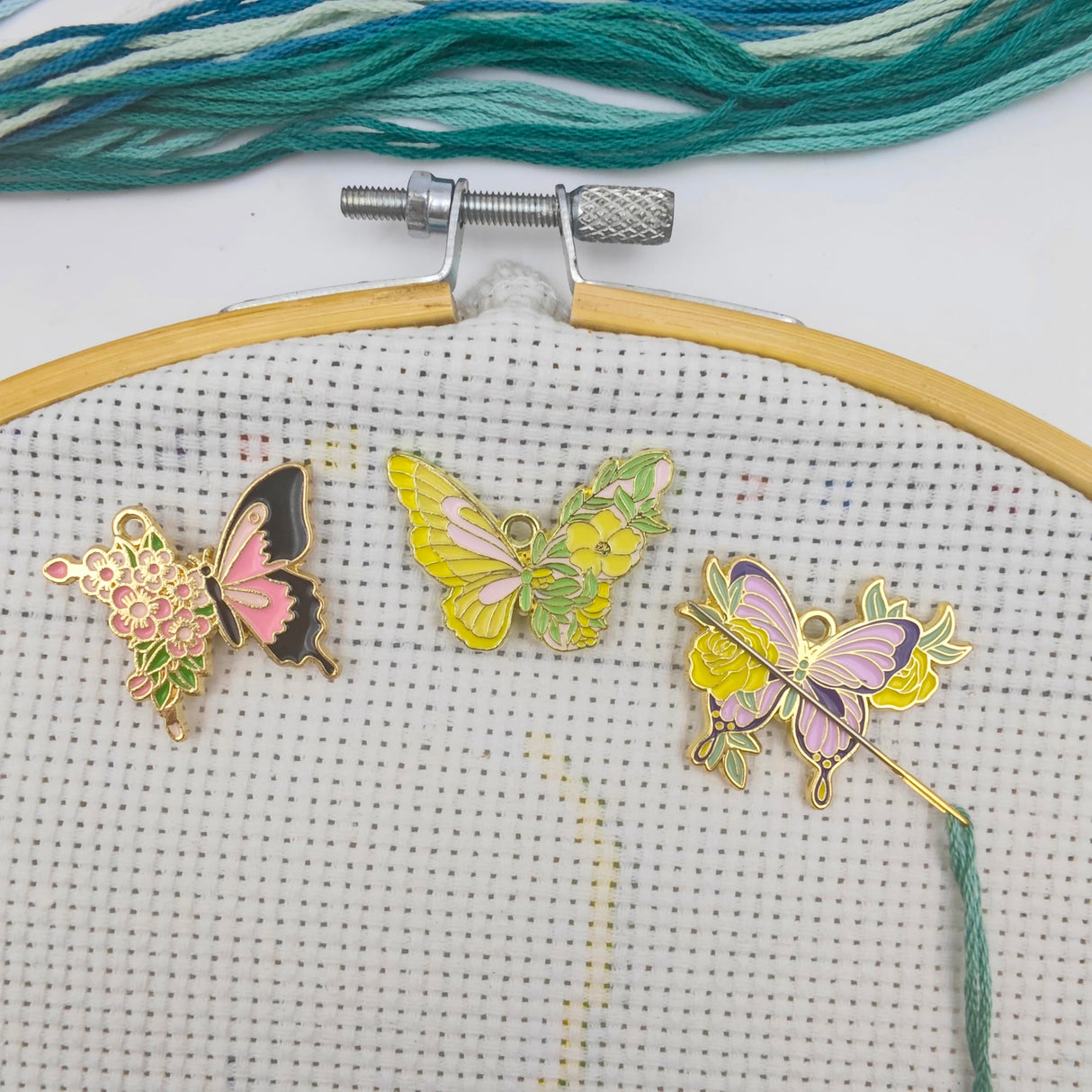 3 Pieces Multicolor Butterfly Needle Minder for Cross Stitch,Needle Minder Magnet-Embroidery Needlework Accessories MAGNEECH