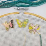 3 Pieces Multicolor Butterfly Needle Minder for Cross Stitch,Needle Minder Magnet-Embroidery Needlework Accessories MAGNEECH