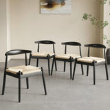 Soohow Dining Chairs Set of 2, Mid Century Modern Kitchen & Dining Room Chairs for Dining Room, Woven Rope Dining Table Chairs with Solid Wood Legs, Soohow